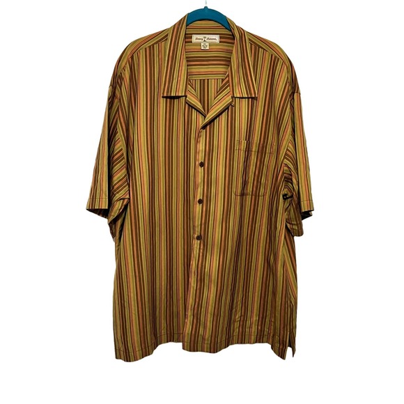 Tommy Bahama Other - Tommy Bahama Silk Striped Resort wear XXL Short Sleeve Shirt